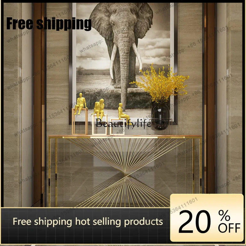 Factory Direct. Marble Entrance Table Living Room Stainless Steel Partition Table Corridor Aisle Shelf