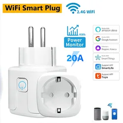 Tuya WiFi Smart Plug Socket EU 16/20A with Power Monitoring Timing Voice Control Works with Alexa Google Home Smart Life