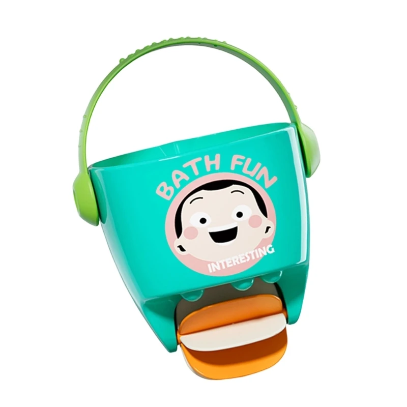Y4QA Baby Bath Toy Rotating Water Sprayer Bucket Toy Safe Cartoon Sprinkler for Kids