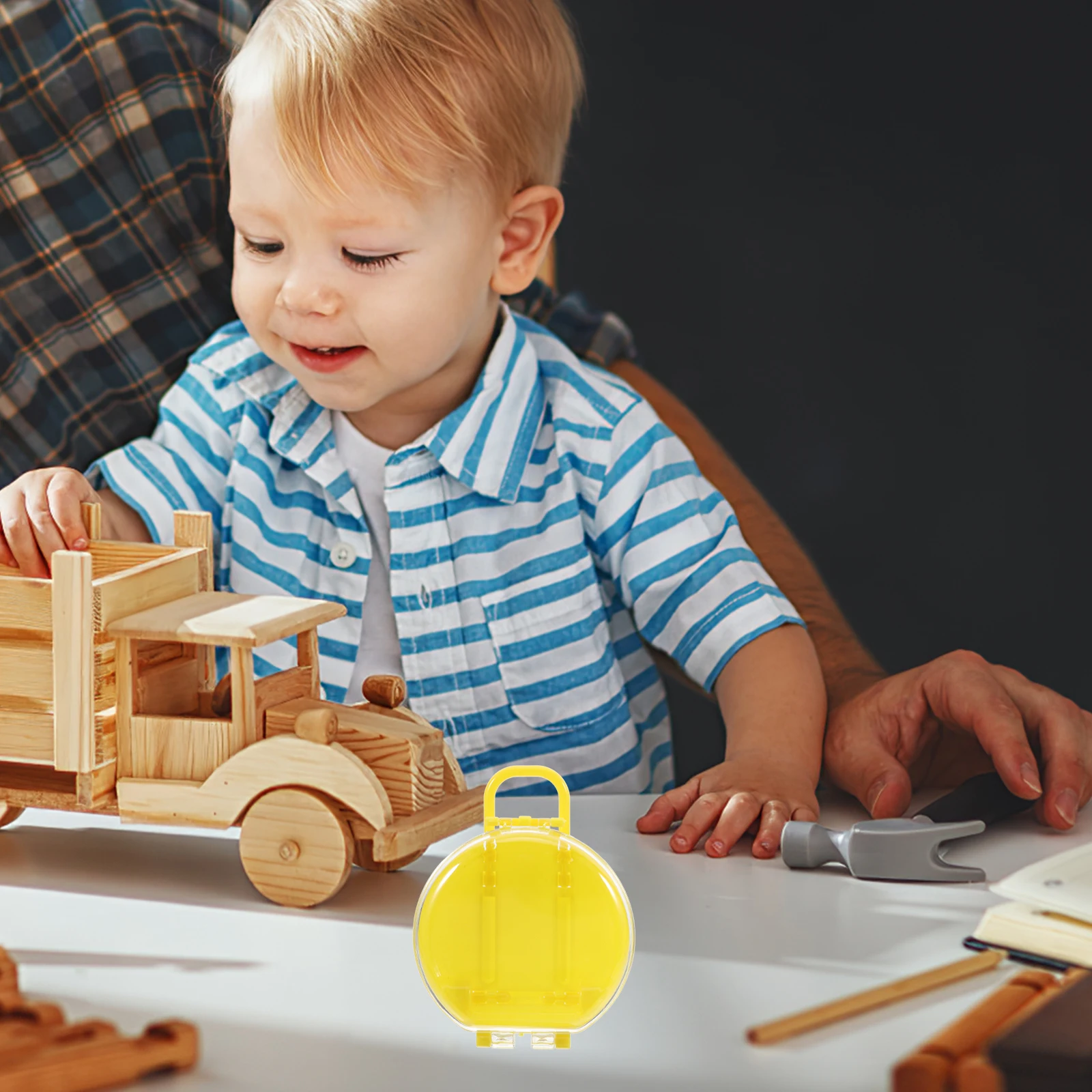 

12pcs Mini Suitcase Storage Box Round Trolley Design Clear Plastic Small Organizer For Jewelry Candy Beads Wedding Party Favor