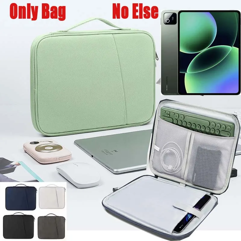 

for Xiaomi Pad 8 Pro Handle Zip Pouch Waterproof Sleeve Multi Pocket Tablet Storage Bag for Mouse Keyboard Cable Carry Case