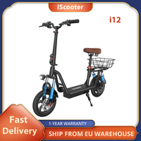 iScooter i12 Electric Scooter with Seat & Rear Basket, 500W Motor, 36V 7.5Ah Battery, 12\