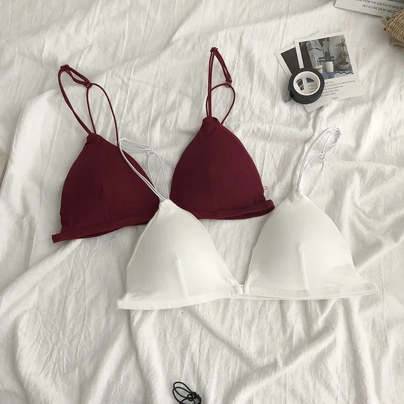 Dámské podprsenky francouzského stylu, sexy tenký pás, bralette dívky, trojúhelníkový košíček, spodní prádlo, podprsenky hluboké V, bezdrátové, měkké, bezešvé - náhled 6