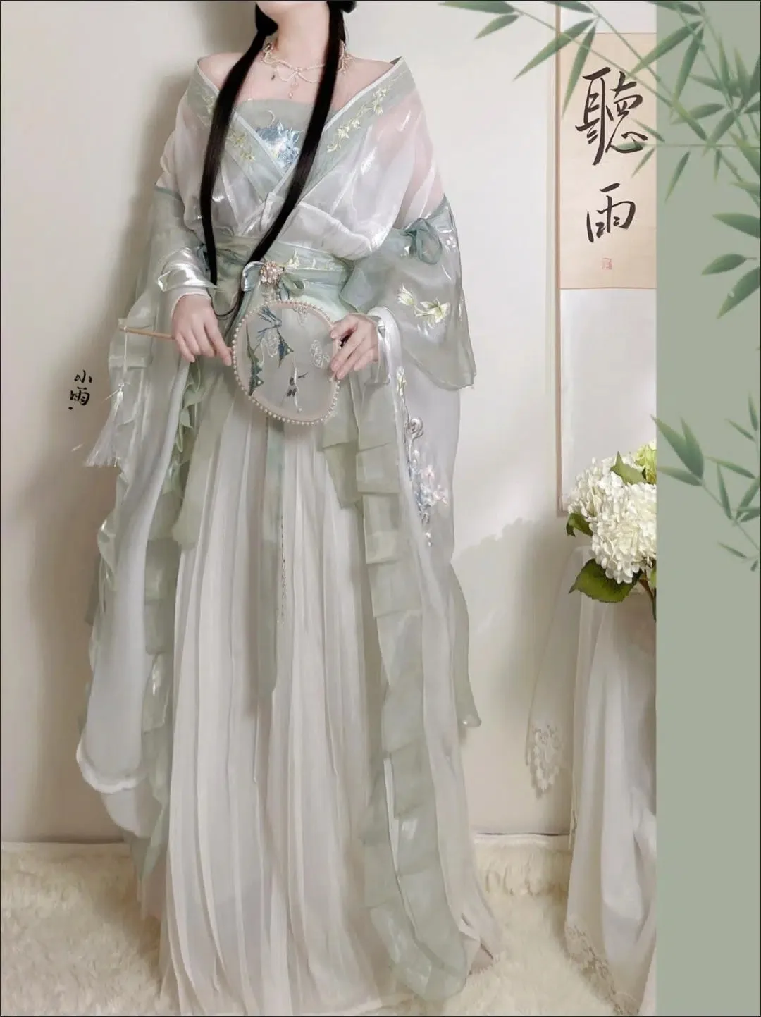 Chinesische Hanfu Kleid Frauen alte traditionelle bestickte Hanfu setzt Karneval Fee Cosplay Kostüm grün Hanfu Tanz kleid