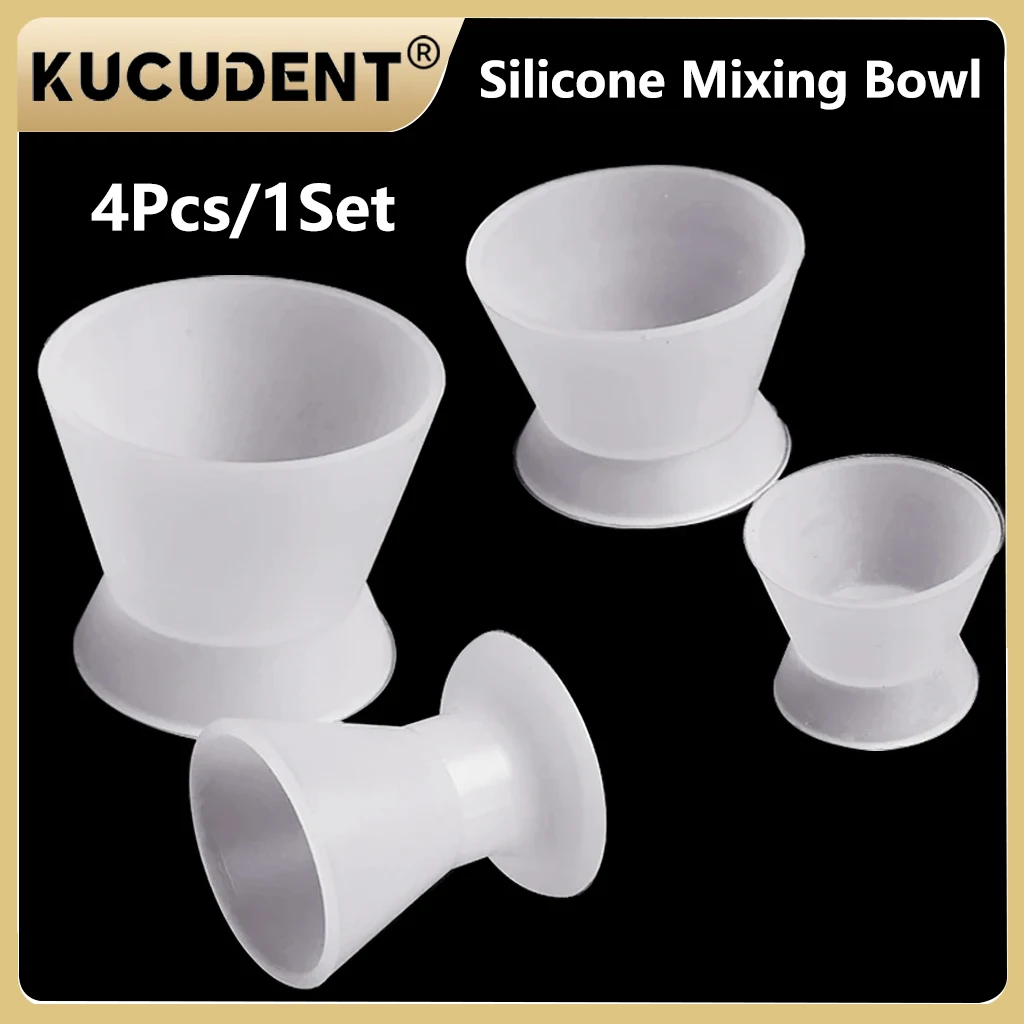 4pcs/set Dentist Rubber Mixing Bowls Dental Silicone Rubber Cup for Teeth Whitening Dappen Dishes Dental laboratory Tools