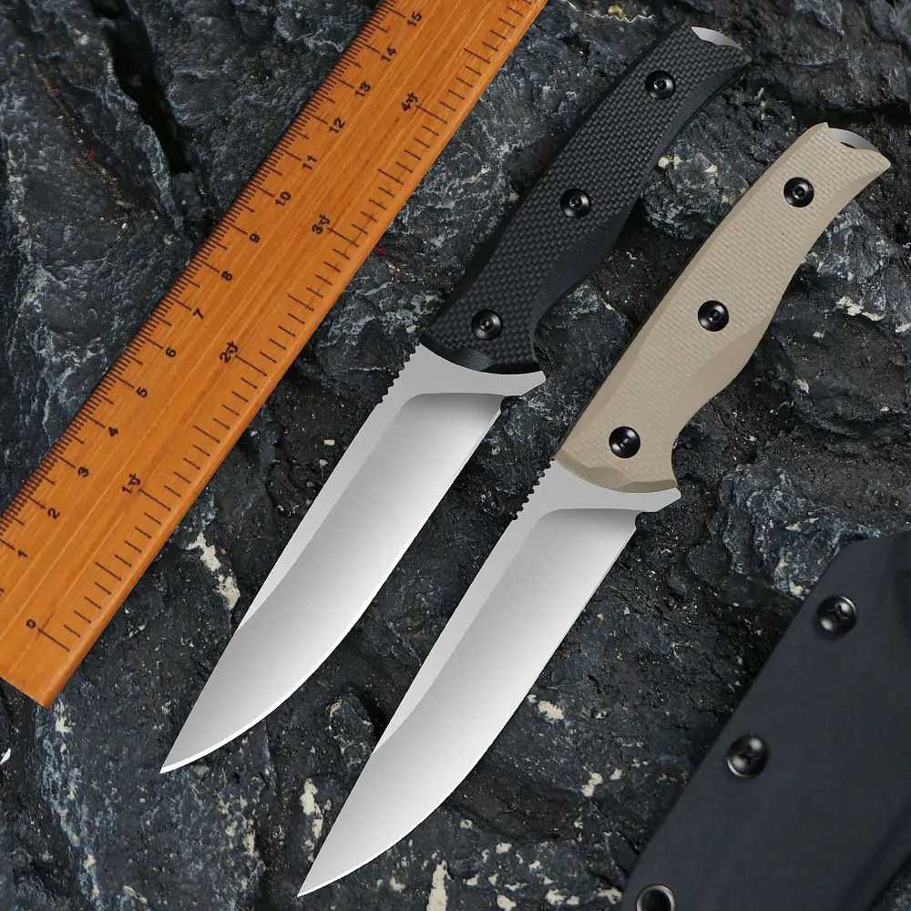 

Outdoor Full Tang Straight Knife Jungle Camping Tactics Shencun Defensive Cutting Tool G10 Handle K Sheath