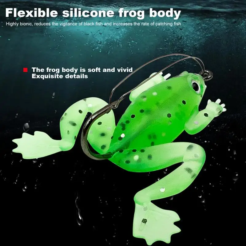 Fishing Bait Kit 10pcs Silicone Frog Shape Fishing Lures Vivid Multifunctional Fishing Supplies With Connectors For Rivers Lakes