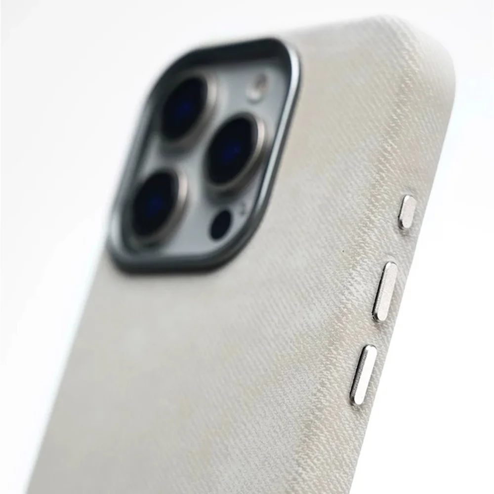 เคสหนังใยสังเคราะห์หรูหรา ป้องกันการกระแทก สำหรับ iPhone17 ProMax 16 15 14Plus 13 17Air รองรับ MagSafe ชาร์จไร้สายแบบแม่เหล็ก ฝาหลัง