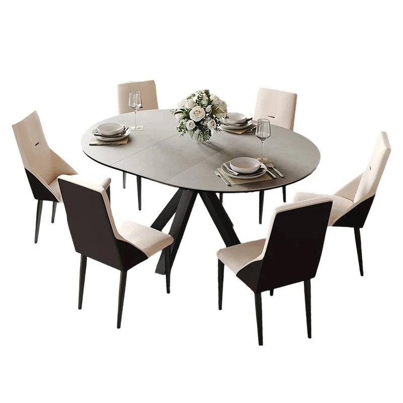 

Retractable dining table square and round dual-purpose small apartment folding modern light luxury round household