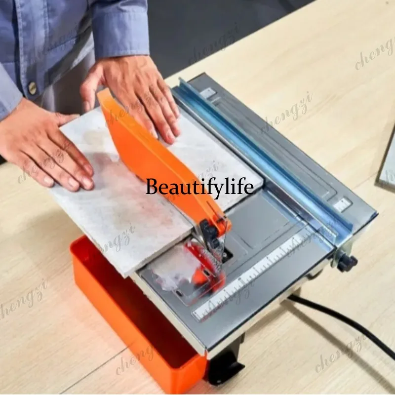 

7-Inch Wet Tile Saw 65Mn Steel Blade 3500 RPM Induction Motor 0-45 Degree Miter Water Reservoir Stone Cutter Machinery Equipment