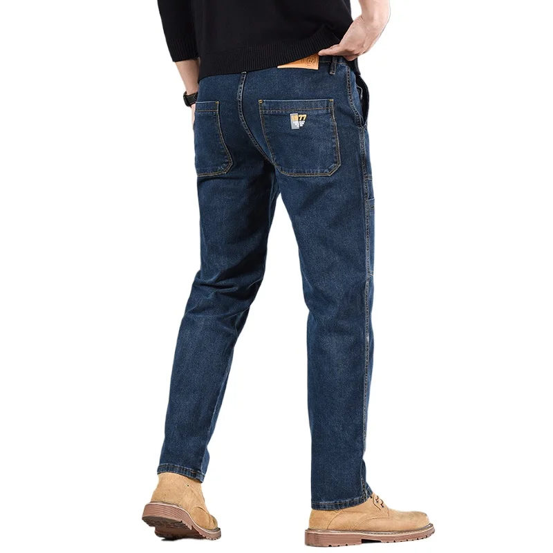 

Новые модные джинсы 2026 года с принтом и шестью карманами, узкий прямой крой, мужская повседневная удобная одежда