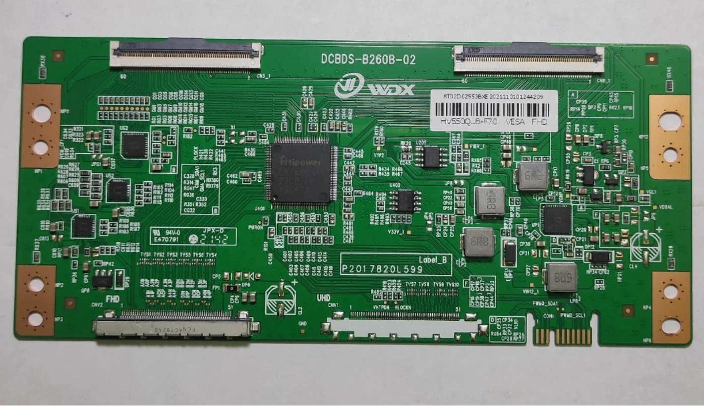 HV650QUB-F70 DCBDS-B260B-02 HV550QUB-F70 HV430QUB-F70 Logic board 2K OR 4K t-con