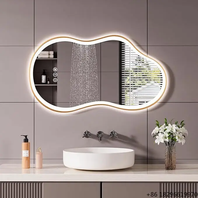 Vanity Makeup Mirror With Irregular Frame Custom Logo Bathroom Vanity Mirror Home Decor Bathroom Accessories Wholesale