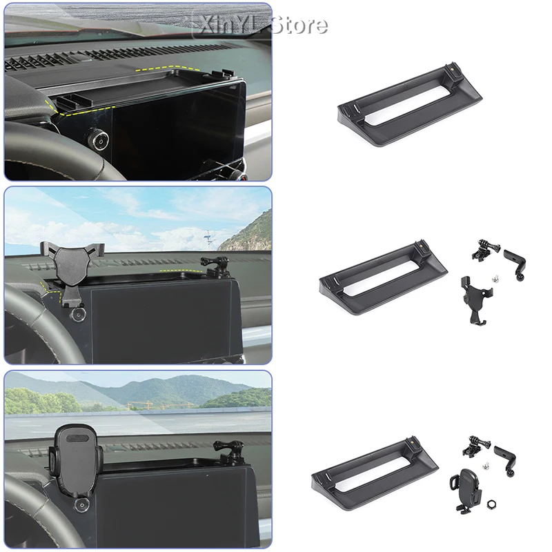 

Car ABS Center Console Phone Holder with ABS Storage Box For Chevy Colorado GMC-CANYON 2023 Up In-Car Storage Accessories