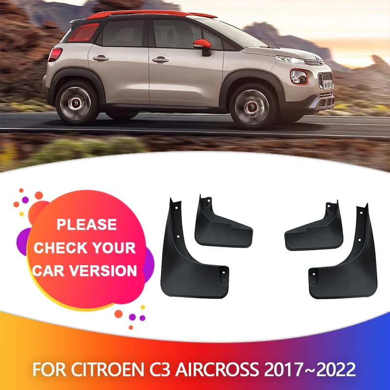 4pcs Car Mudflaps Fender Mud for Citroen C3 Aircross 2017~2022 2018 Mudguards Flap Splash Front Wheel Guards Cover Accessories