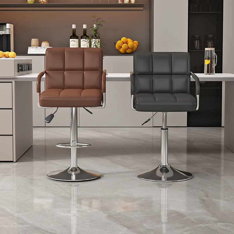 Comfortable Relax Bar Stools Nordic Luxury Retro Party American Unique Bar Stools Ancient Sturdy Soft Metal Banqueta Furniture