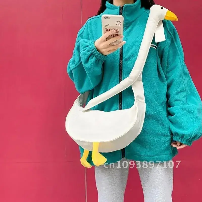 

Youth Goose Bag Girls Canvas Diagonal Cross Bag Cute Duck Bags Tote Version Shoulder Fashion Women Silly Packs Messenger Casual