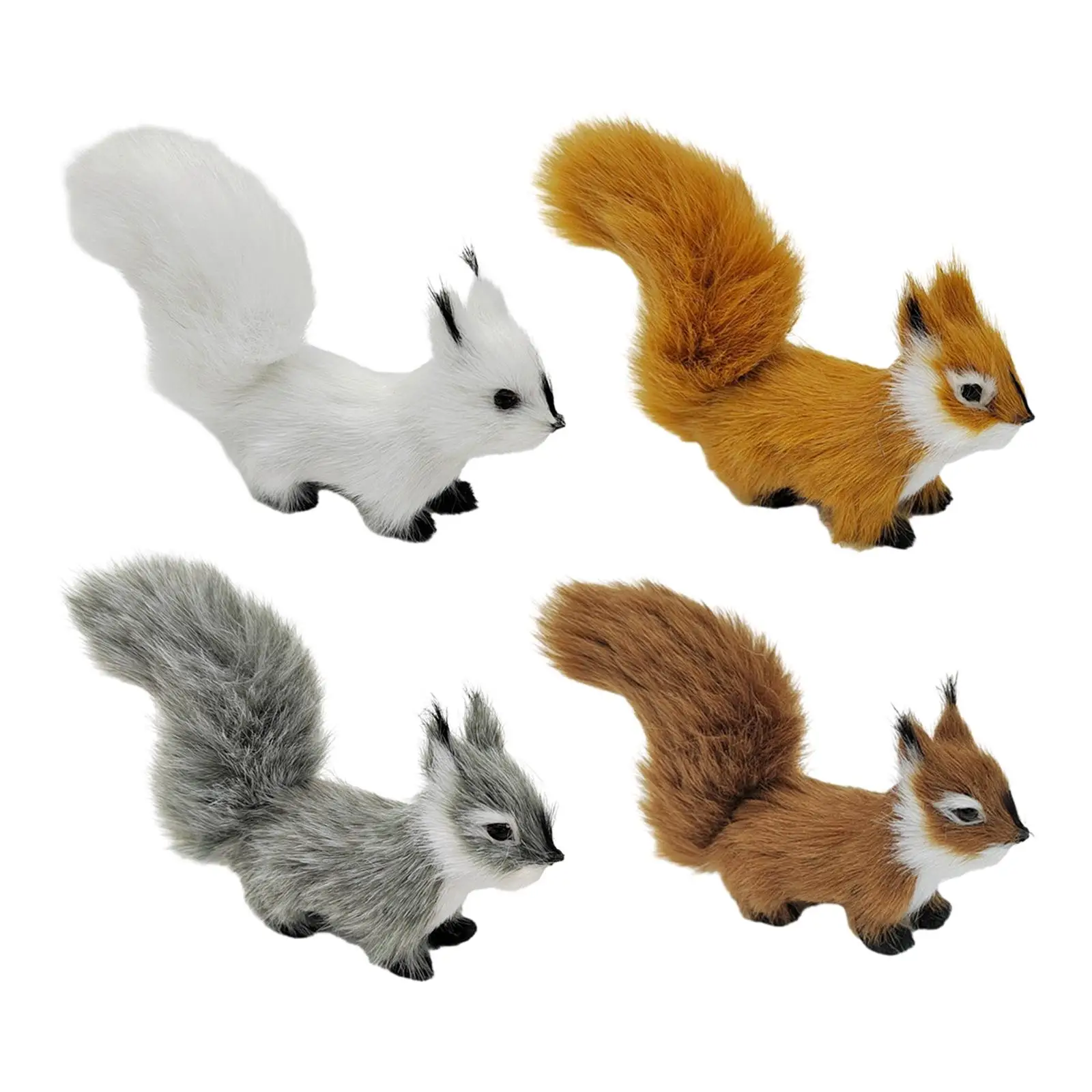 Plush Squirrel Figurine, Holiday Party Table Decorations, Realistic Plush