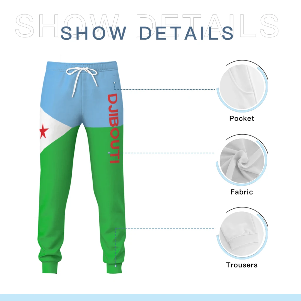 Mens Sweatpants Djibouti Flag Pants with Pockets Joggers Soccer Football Multifunction Sports Sweat With Drawstring - Image 5