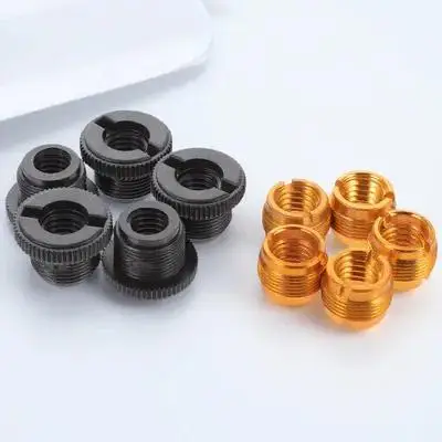 

10Pcs Microphone Stand Adapter 3/8 to 5/8 Thread Black Gold Shockproof Frame Parts Screw Nut Converters DJ Accessories