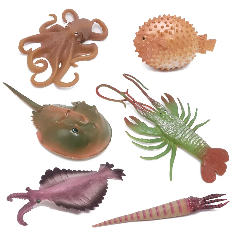 1pcs Simulation Lobster Octopus Marine Animal Sculpture Toy Figures Home Crafts Creative Realistic Ancient Sea Creature Model