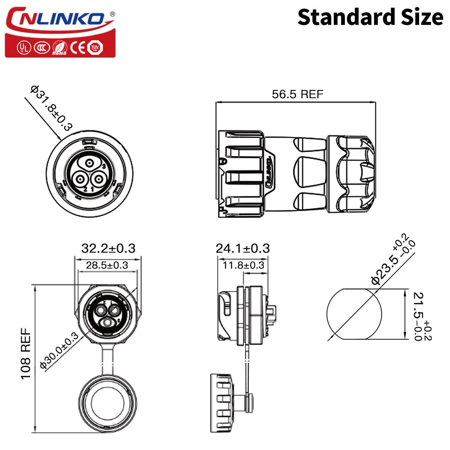 CNLINKO M20 Upgraded Industrial Connector 2 3 4 5 7 9 12 14 Pin IP68 Waterproof YM20 Electrical Panel Mounting Wire Connectors