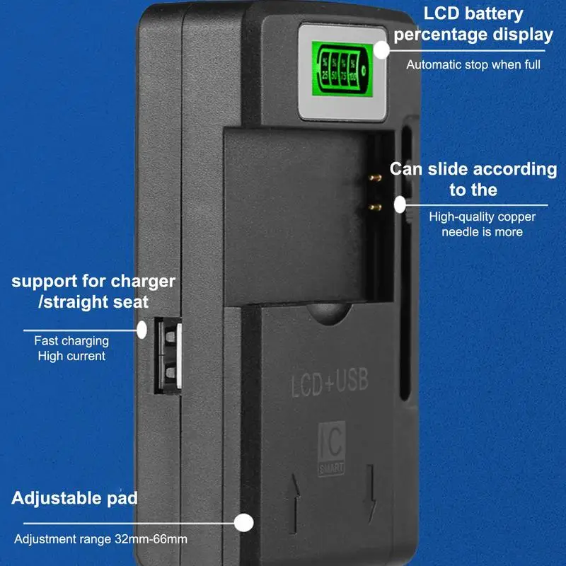 Caricatore USB sottile Display LCD Caricabatteria intelligente Batteria Caricatore USB sottile Caricatore da viaggio piccolo umanizzato Caricatore da muro per