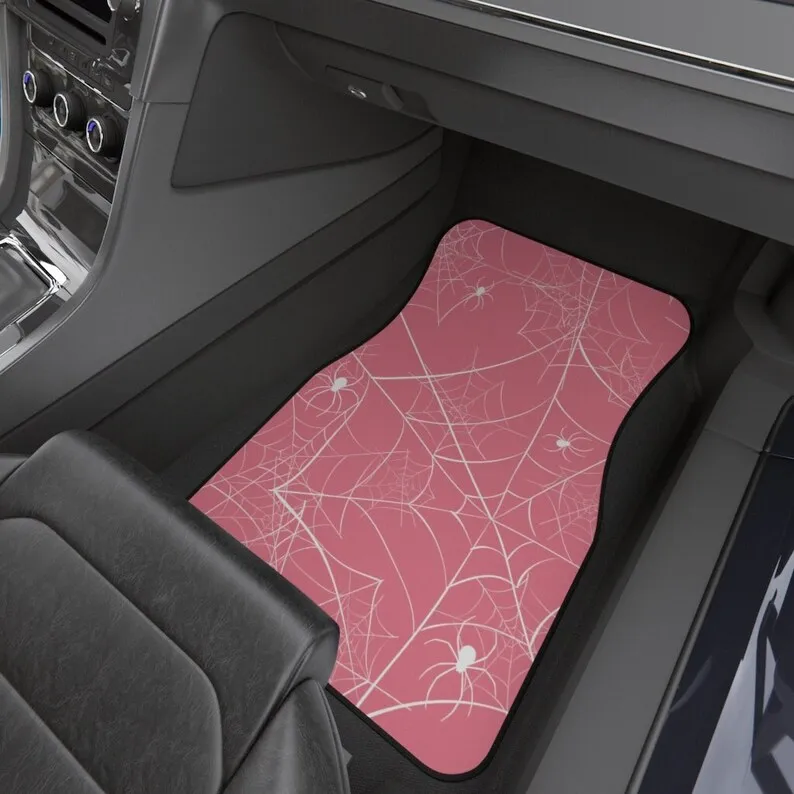 

Pastel Goth Spider Web Car Mats Goth Car Accessories Car Floor Mats Car Interior Decor Car Mat Car Decor Dark Academia Teal Pink