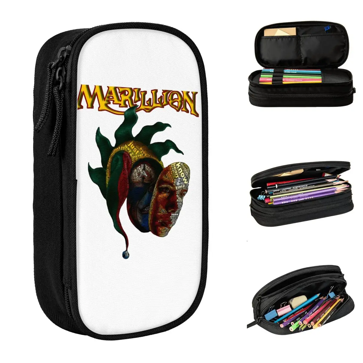 Large-capacity Pen Box MARILLION Market Square Heroes Merch Double Layer Pen Case Girl Make Up Bag Gift