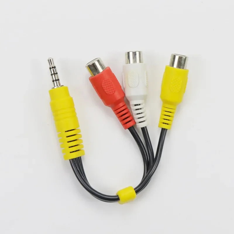 1pcs 3.5mm Aux Male Stereo To 3 RCA Female Audio Video AV Adapter Cable for High-Performance Video and Audio Playback