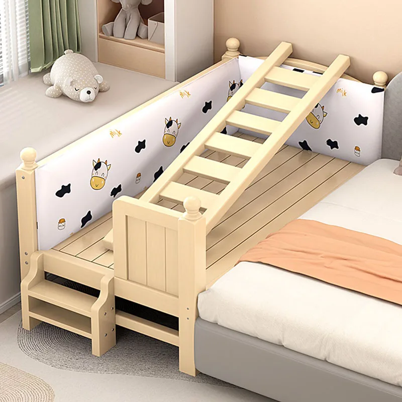 Railing Wood Sleeping Beds Children Safety Girls Modern Luxury Kids Beds Boys Fashion Platform Beliche Infantil Furniture