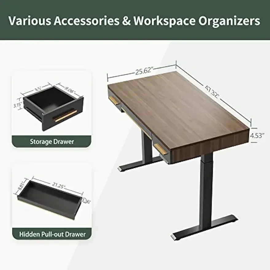 3 zásuvek, 48 x 26 palce whole-piece sedět depo nahoře domácí úřad desks, vintage top/black formulovat (2 packages)