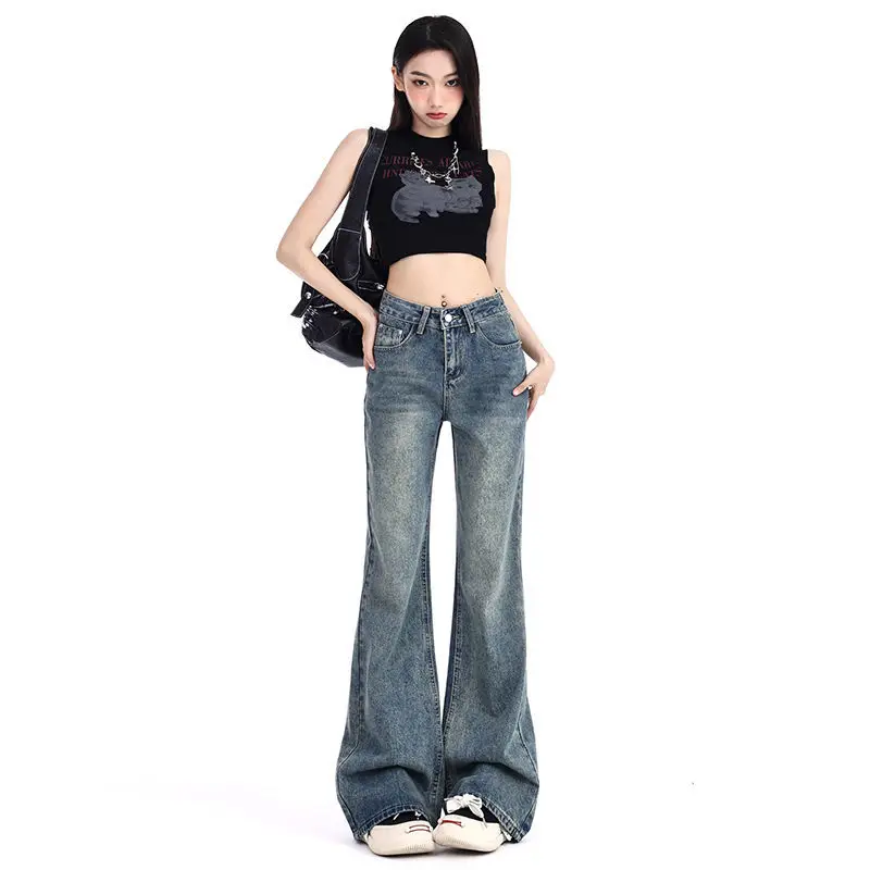 

Женские брюки, мешковатые джинсы, ковбойка, западный американский стиль, ретро, винтажные, женские, модные, удобные, повседневные, с кисточками и бахромой