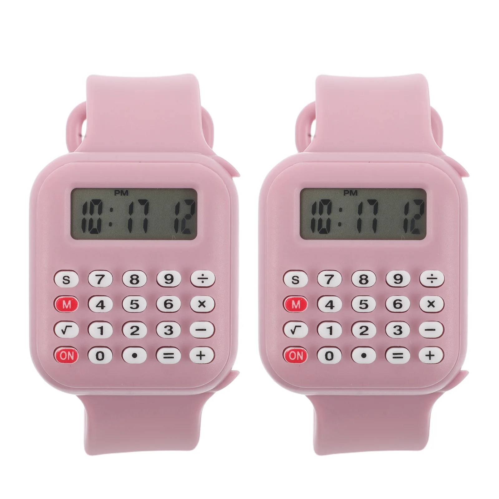 

2Pcs Calculator Watch for Kids Mini Electronic Time Learning Tool with Date Function Cute Portable Children's Math Gadget