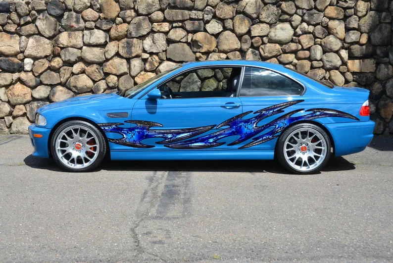 

Blue Tribal Full Color Car Vinyl Design, Tribal Car wrap, Car Vinyl, zzv_2