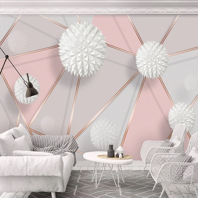 Customized products Mural Wallpaper Modern Stereo Ball Geometric Marble Texture Photo Living Room Bedroom 8d restaurant feature