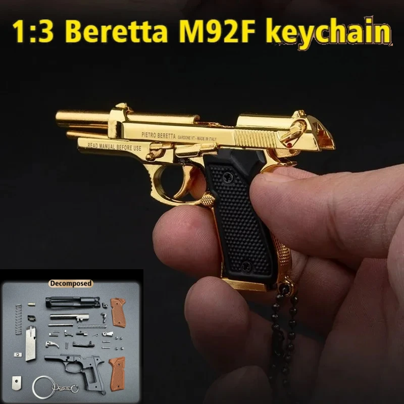 Металлическая реплика M92F в масштабе 1:3, брелок-модель с откидным затвором, нестреляющая мини-игрушка из 31 детали для демонстрации