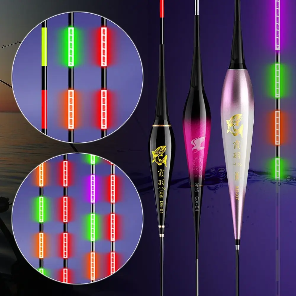 스마트 LED 낚시 플로트, 매우 민감한 리마인드 부표 중력 센서, 빛나는 전기 야간 낚시 스트로브, 긴 꼬리, 1 개