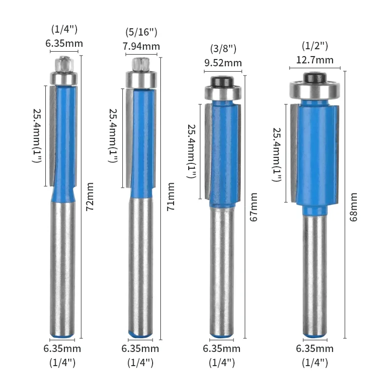 Flush Trim Bit Router Bit Woodworking Milling Cutter For Wood Bit Face sh TriMill Tools Carbide Cutter End Mill