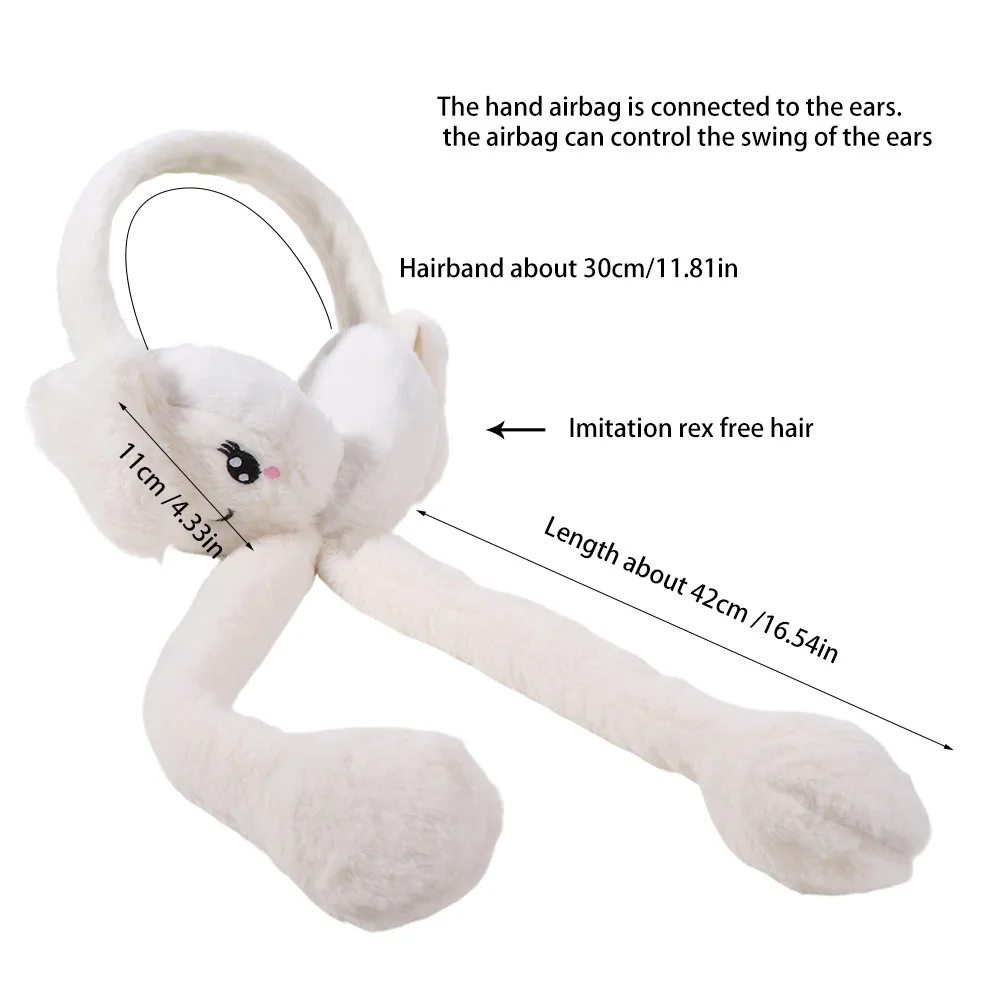 

Soft Rabbit Earmuffs Imitation Fur Solid Color Ear Cover Cold Proof Cartoon Winter Earmuffs Student