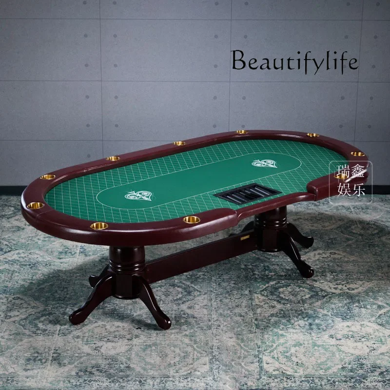 A Texas Poker Table, Club Villa Poker Table, High-end Solid Wood Tiger Foot Table