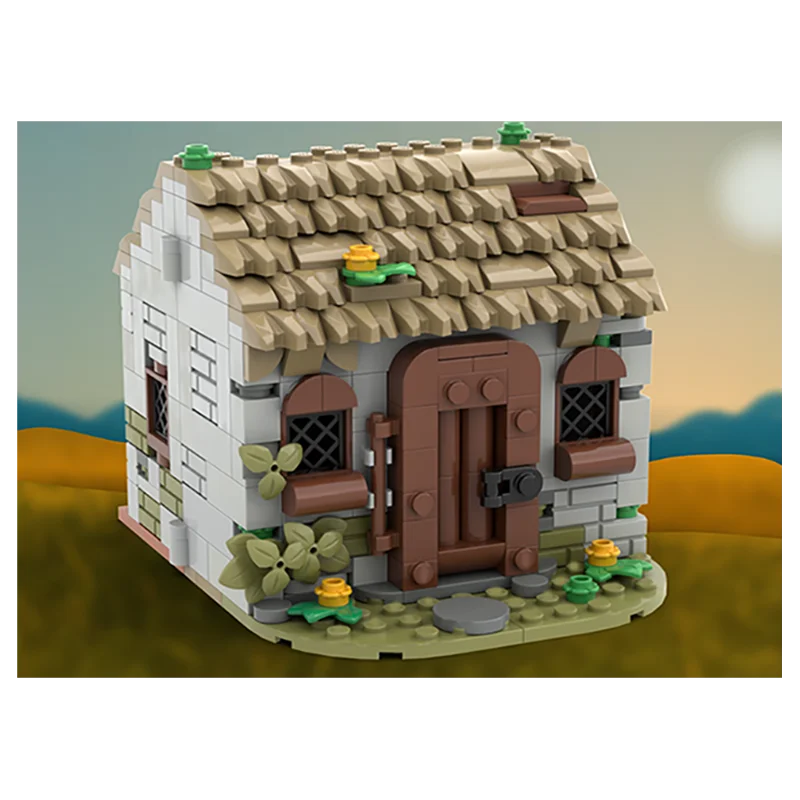 389 pieces architectural model - medieval small house creative puzzle children's building blocks toys