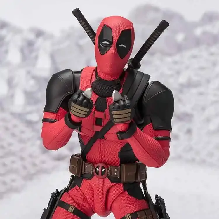 Original BANDAI S.H.Figuarts Deadpool Wolverine figura de Anime juguete figuras de acción muñeca PVC modelo colección niños regalo de cumpleaños