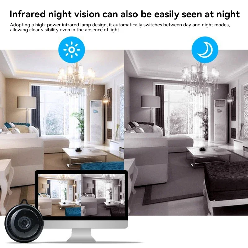 Mini caméra de surveillance intérieure intelligente sans fil, caméscope à vision nocturne, enregistreur audio et vidéo, sécurité, 1080P HD, WiFi, 2025