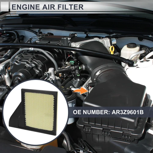 Imagen 2 del producto UXCELL Filtro de aire de motor de vehículo No.AR3Z9601B para Ford para Base Mustang,Boss 302,GT 3.7L V6-Gas, 5.0L V8-Gas 2012,2013