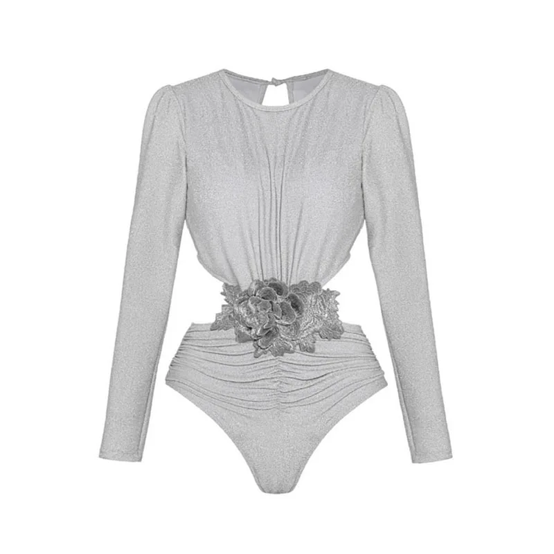 ผู้หญิง One-piece ชุดว่ายน้ําลึก V คอ-แขวน Minimalist High-End Feel Beach วันหยุดสไตล์ Maxi ชุด
