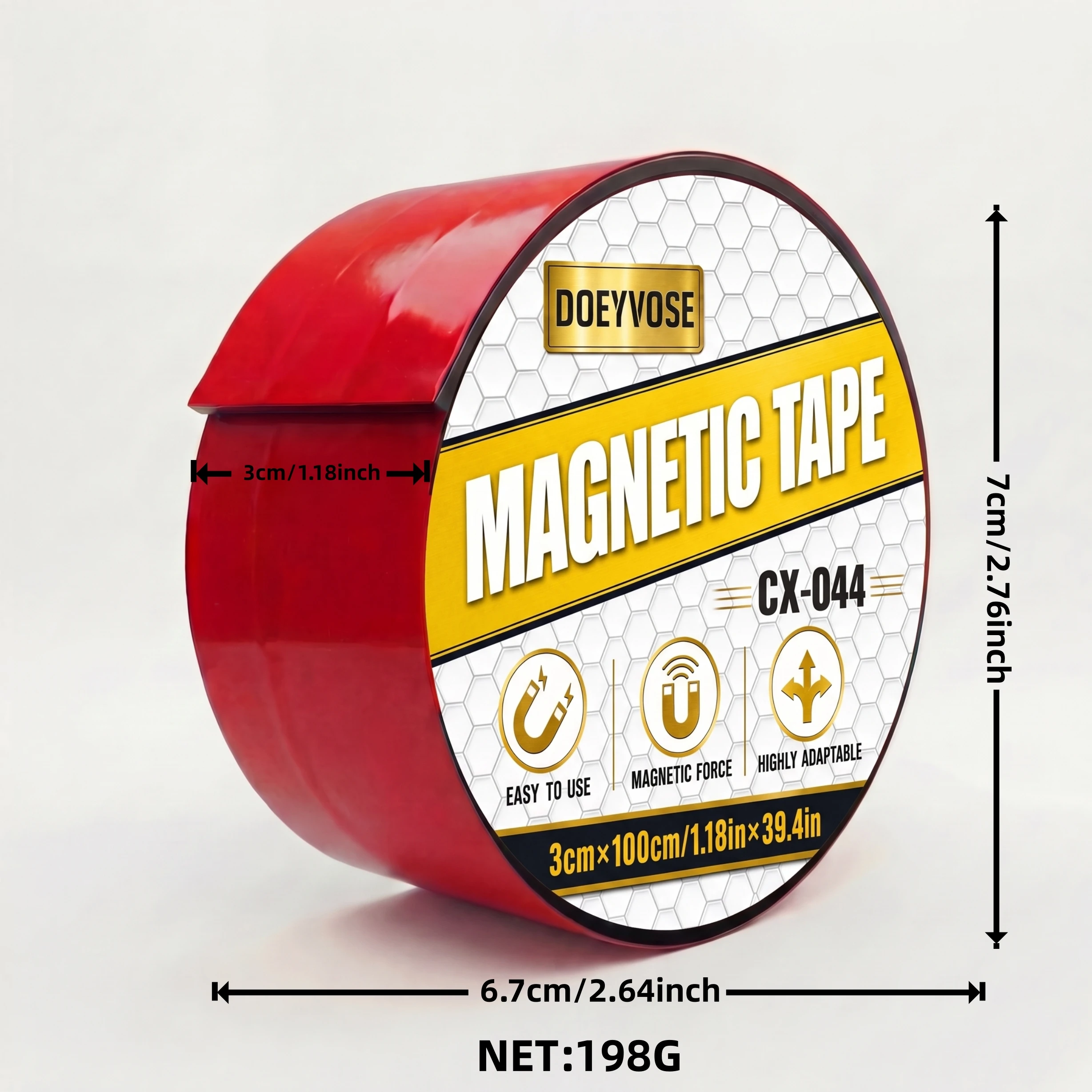 Bendable Adhesive Backed Magnet Tape 10mm Wide 1mm Thick 1 Meter Length