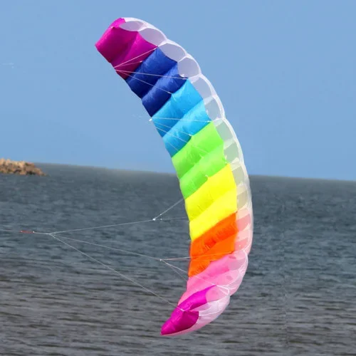 Dual Line Stunt flying power Kite 1.4m rainbow large soft kites for adults outdoor garden child game kitesurf accessory