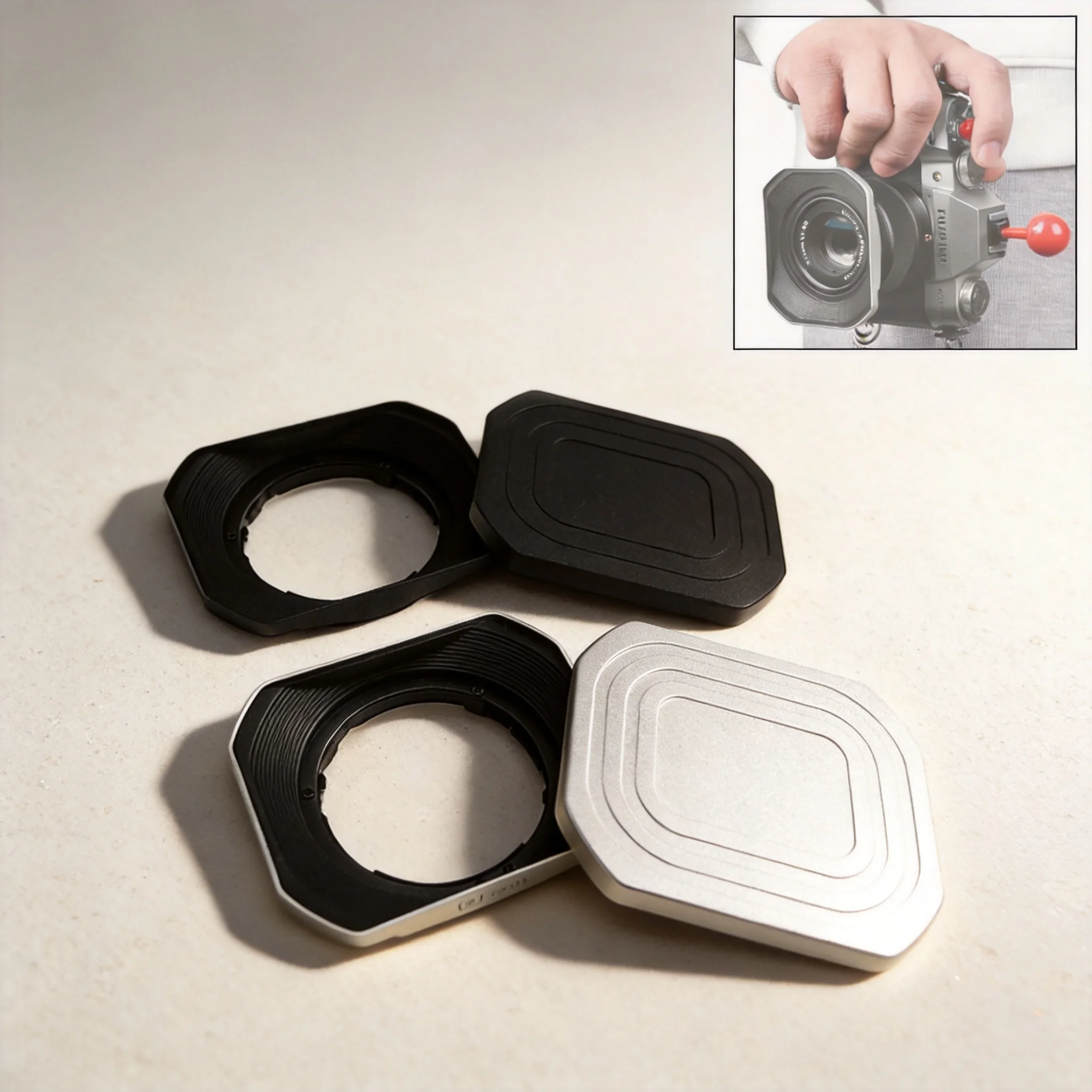Metal Square Lens Hood Sunshade for Fujifilm Fuji XC 35mm F2 & XF 35mm f/2 R WR & 23mm F2 R WR Lens