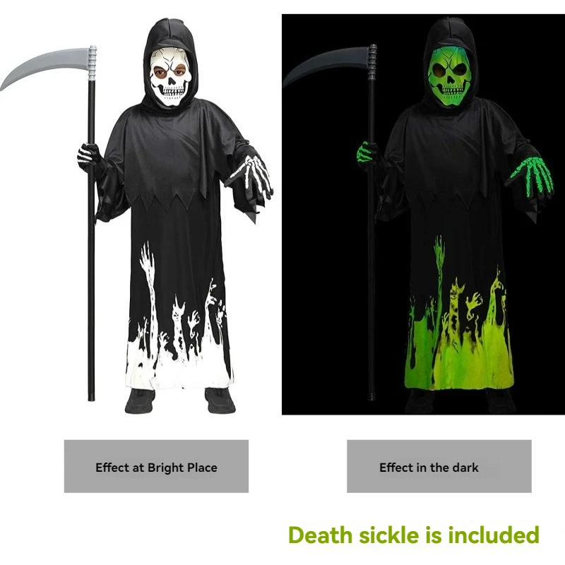 

Shining Reaper Children's Halloween Party Cosplay Role Playing Costumes Reaper Costumes in the Dark
